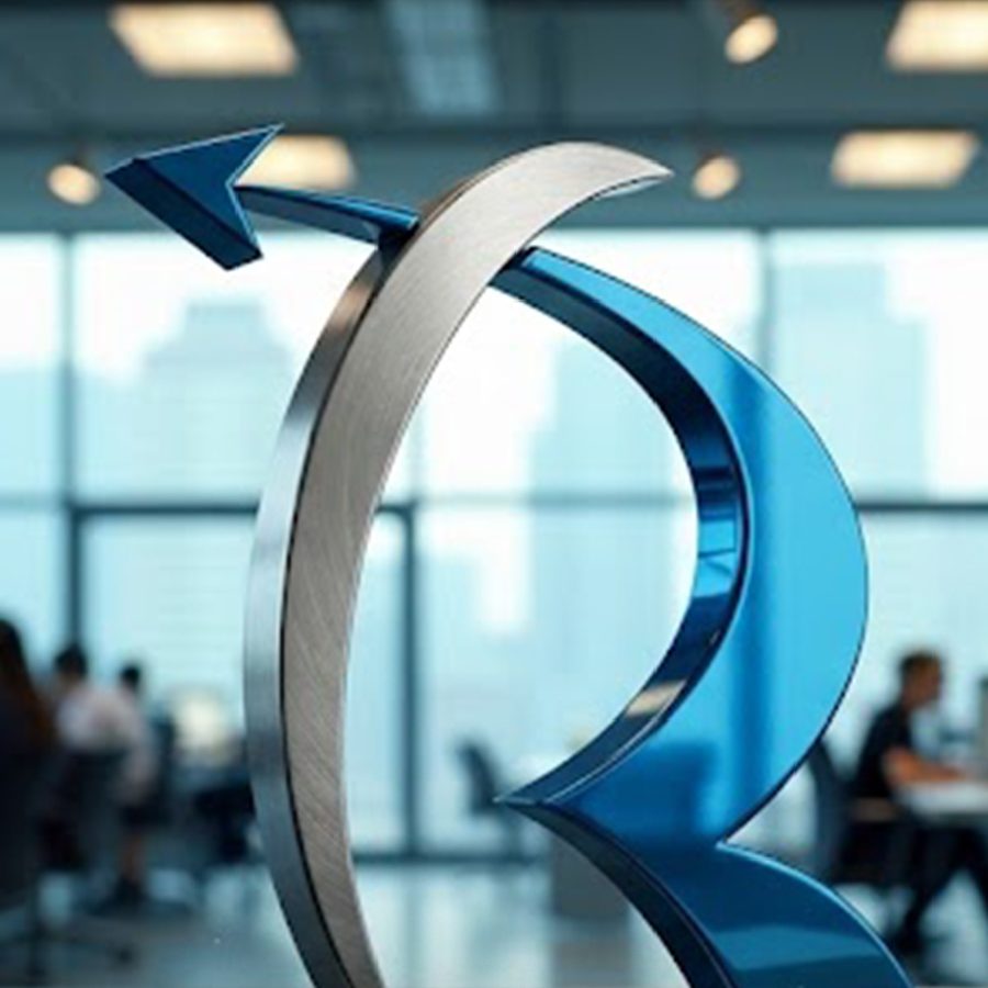 مجسّم شعار RZO Global في مكتب الشركة